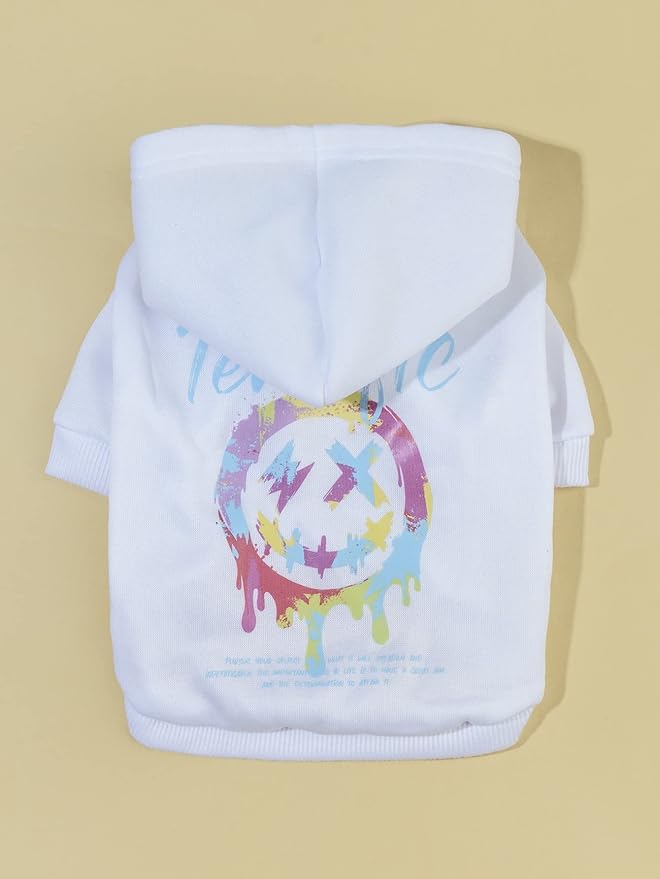 QWINEE Letter Graphic Cat Hoodie Breathable Stretchy Sweatshirts