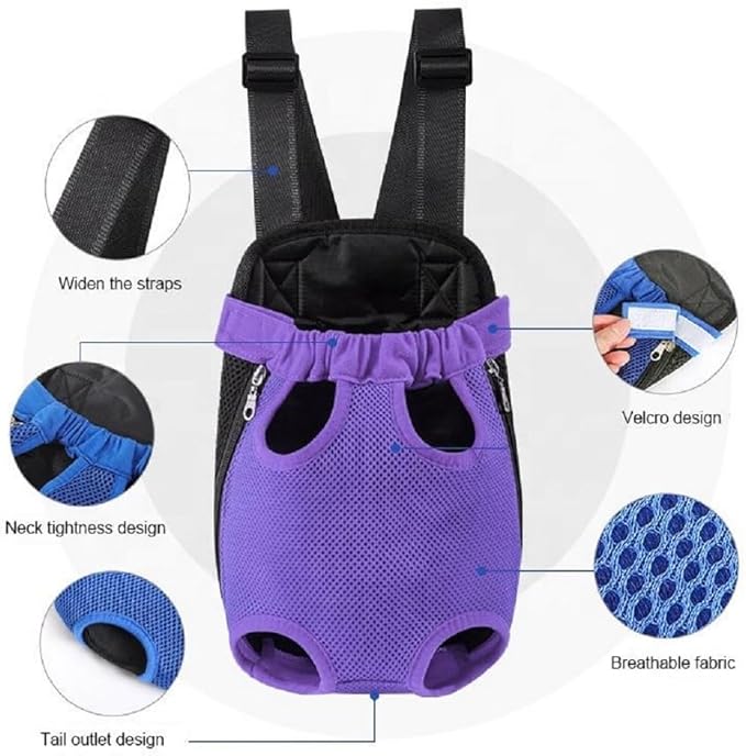 Cat Carrier Backpack, Carrier for Small Dogs Cats Sling Backpack Travel Bag, Pet Backpack Bag for Hiking Travel Camping Outdoor Hold Pets Up to 15 Lbs (Color : Blue, Size : X-Large)