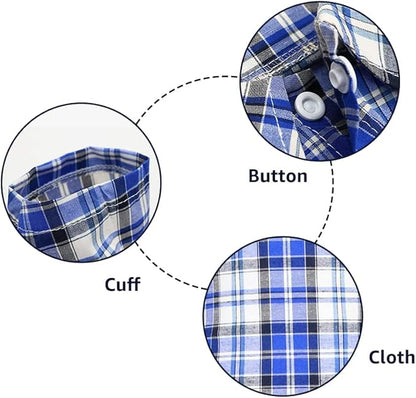 DroolingDog 3 Pack Plaid Extra Small Dog Tee Shirt XS Puppy Button Up Shirts Polo T Shirts Small Dogs Clothes Breathable Summer Tshirts