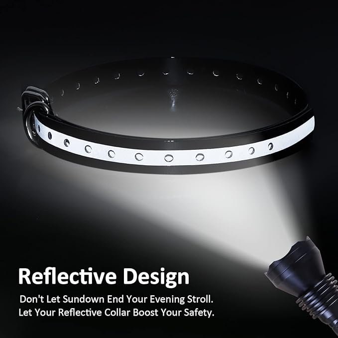 Replacement Collar Strap 3/4',Reflective,Adjustable,Metal Buckled,Waterproof Pack2)