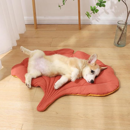 Cute Pet Fleece Blanket for Dogs & Cats - Leaf Shaped Design, Perfect for Sunbathing on Couches and Beds! Also Works as a Funny Squishmallow Dog Bed or Cozy Cat Bed