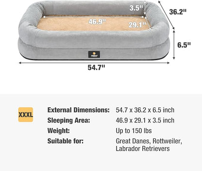 Veehoo XXXL Dog Bed for Large Dogs 4-Sides Bolster