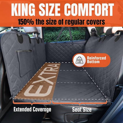 Extended Dog Car Backseat Cover with Mesh