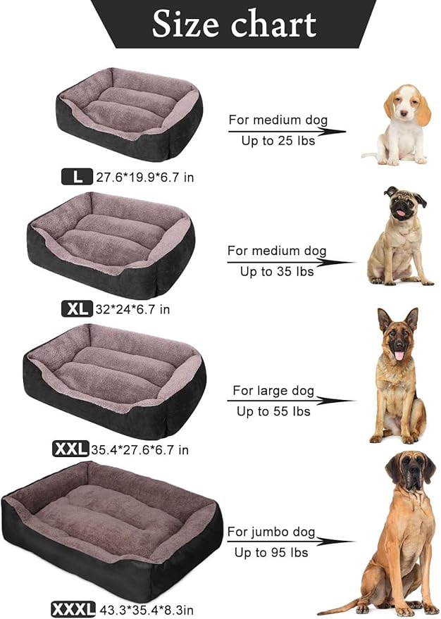 PUPPBUDD Dog Beds for Large Dogs