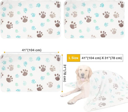 Dono 1 Pack 3 Dog Blankets, Soft Fluffy Fleece Pet Blanket Warm Sleep Mat Paw Print Design Puppy Kitten Throw Blanket Doggy Mat, Blanket for Dogs