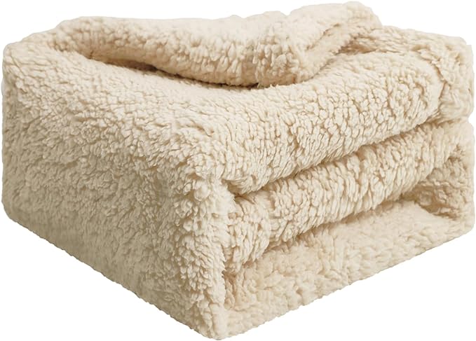 furrybaby Dog Blanket Soft Dog Blankets for Large Dogs Puppy Essentials Washable Fluffy Sherpa Fleece Cat Blanket 32x40 Inches for Bed Furniture Couch Sofa (Double-Layer Medium