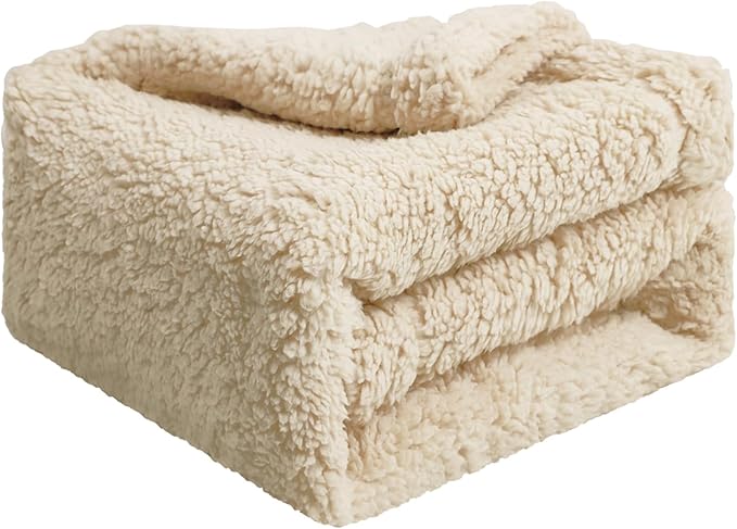 furrybaby Dog Blanket Soft Dog Blankets for Large Dogs Puppy Essentials Washable Fluffy Sherpa Fleece Cat Blanket 40x47 Inches for Bed Furniture Couch Sofa (Double-Layer Large