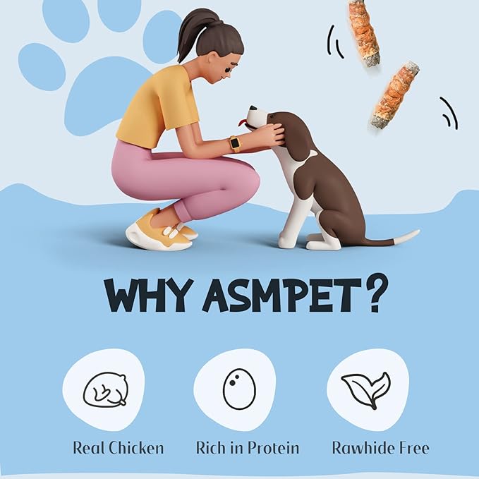 ASMPET Dog Treats Omega3 Rawhide (5 pcs,10.6