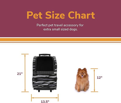 Ollie & Hutch Kaya Pet Carrier Trolley for Travel with Shock Absorbent Wheels 6286889