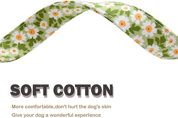 Flower Patterns Dog Collar with Accessories