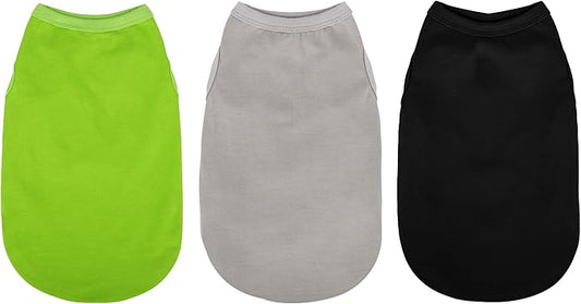 Upgrade Your Pup's Wardrobe: 3-Pack Sleeveless Cotton Dog