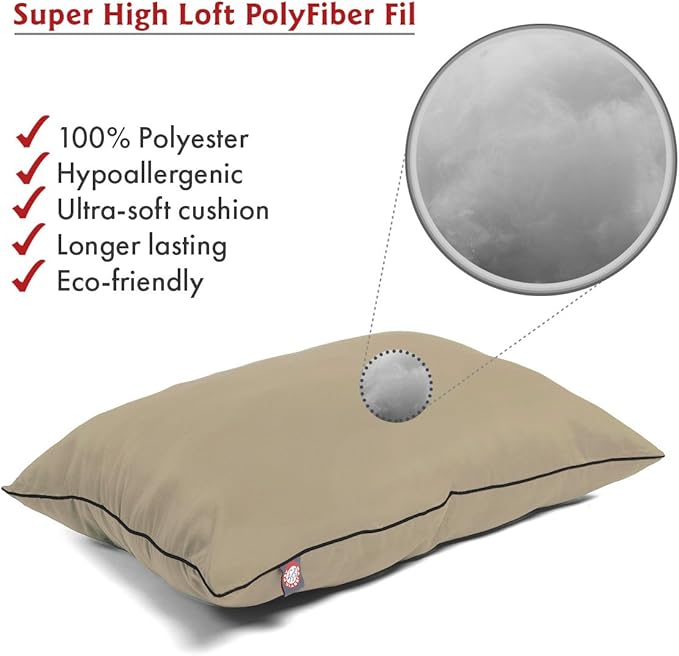 Majestic Pet Rectangle Large Dog Bed Washable – Non Slip Comfy Pet Bed – Dog Crate Bed Super Value Pillow Dog Bed – Dog Kennel Bed for Sleeping 46 x 35 Inch