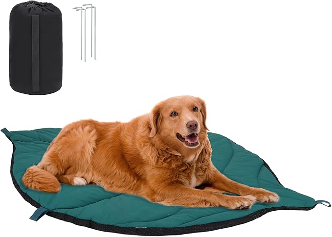 Outdoor Dog Bed Waterproof Washable Travel Camping Dog Bed with 4 Metal Stakes & Carry Bag