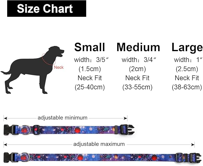 Adjustable Dog Collar with Patterns