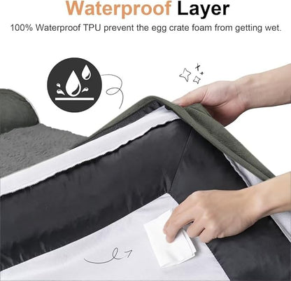 Large Dog Bed Orthopedic Washable: Jumbo Dog Bed Bolster Extra Large Dogs Egg Crate Foam Sofa Couch Waterproof Removable Cover