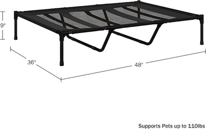 PETMAKER Elevated Dog Bed 48x36-Inch Portable 110lbs (Black)