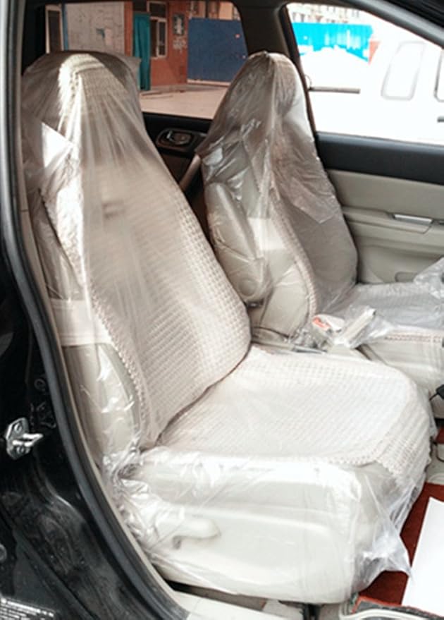 Moyishi Car Disposable Plastic Seat Covers Vehicle Protector (100PCS)