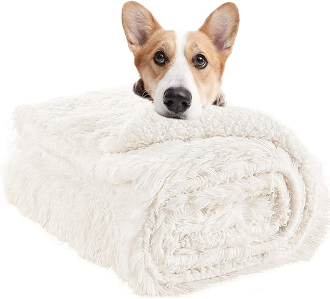 LOCHAS Luxury Fluffy Dog Blanket 20''x30'' Cream