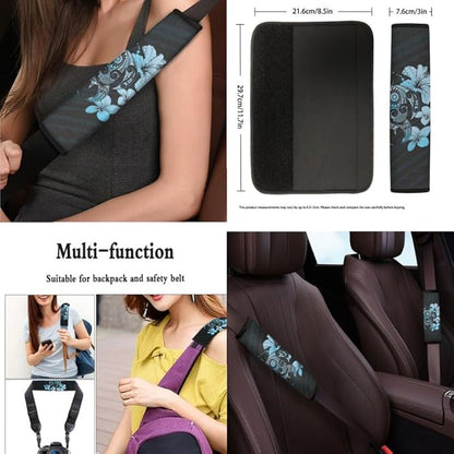 Hibiscus Tribal Sea Turtle Headrest Cover Seat Cover