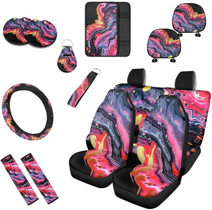 Marble Fluid Paintings 13 PCS Car Seat Cover