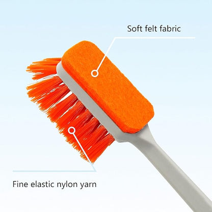 Long Handle Fish Tanks Scrubber for Glass Aquariums Double Bristle Washing Magnetic Scrubber Long Handle Brush Aquarium Cleaning Tools