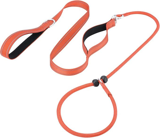 Aiyuda Tangle-Free Slip Lead for Dogs with Padded Traffic Handle 6ft Dog 40 LBS,