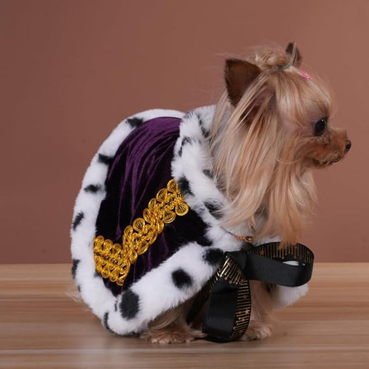 Lovelyshop pet serial Lux Fur Purple Cat Dog Cloak for Halloween costumes