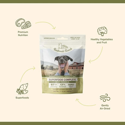 by Katherine Heigl- Superfood Complete, Air-Dried Adult Dog Food - High Protein, Zero Fillers, Superfood Nutrition (11.5 oz., Premium Beef)