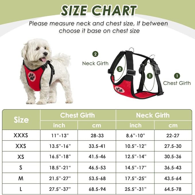 SlowTon Dog Seat Belt Harness for Car, Dog Car Harness Adjustable Mesh Breathable & Dog Seatbelt Safety Tether with Elastic Bungee for Small Medium Large Pets(Red, Single Clip, XXS)