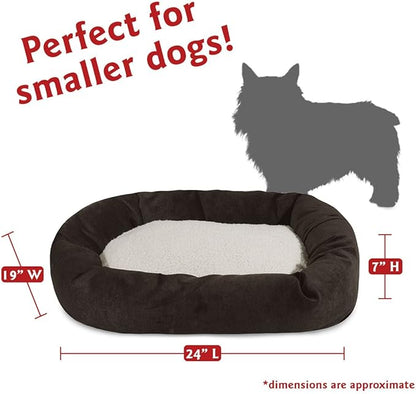 24 inch Storm Villa Collection Sherpa Bagel Dog Bed