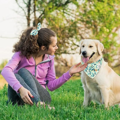 E-Clover Dog Bandanas & Matching Scrunchie Set Girl