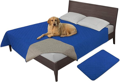 Easy-Going 100% Waterproof Dog Bed Cover, Non-Slip Pet Blanket for Furniture, Washable Couch Cover, Repleasement Sofa Cover (120X82 in,Classic Blue)