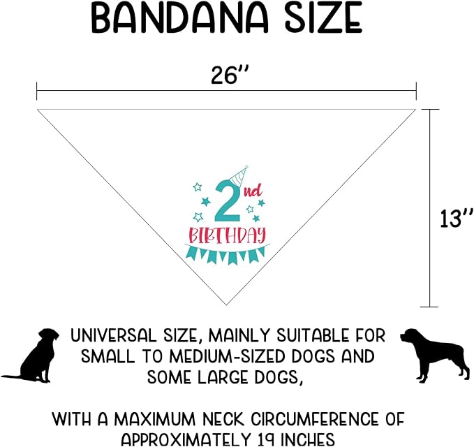 2nd Birthday Dog Bandana 2 Years Old Birthday 2nd Birthday