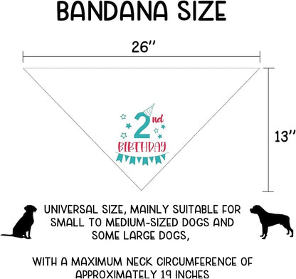 2nd Birthday Dog Bandana 2 Years Old Birthday 2nd Birthday