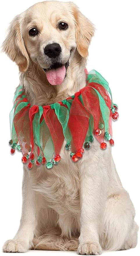 Elegant little tail 1PC Dog Christmas Costume - Dog Cat Christmas Collar Pet Collar Patterns Pet Tutu Collar Suit Pet Christmas Costume for Cats Small Medium Dogs