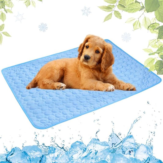 Dog Cooling Mat Washable Seats(Blue,15x19in)