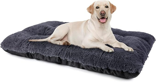 JOEJOY Large Dog Bed Crate Pad 35" x 21", Grey