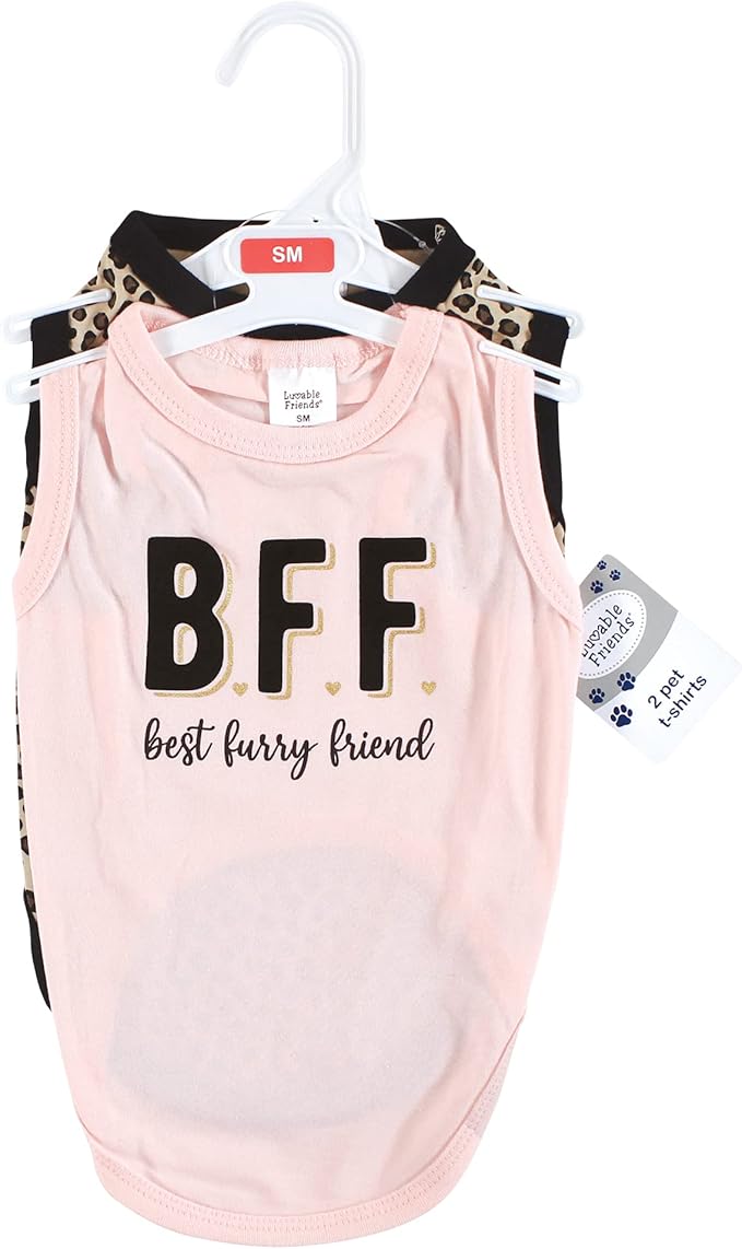 Luvable Friends Dog Pet Dog and Cats Cotton T-Shirts 2pk