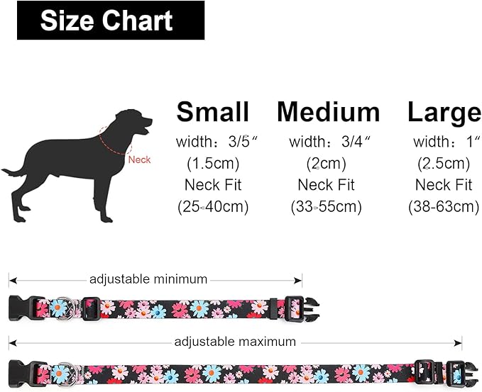 Adjustable Dog Collar with Patterns