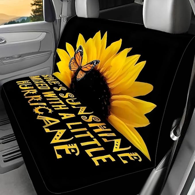 Tupalatus Blooming Sunflower Car Back Seat Covers Full