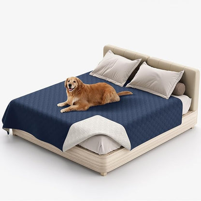 Water Resistant Dog Bed Cover Pet Blanket with Anti-Slip Back for Furniture Bed Couch Sofa (82x82 Inch,Navy)