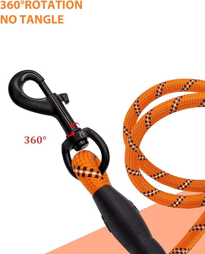 Dog Leash Heavy Duty 4/5/6FT Reflective 4'*1/2'', Orange