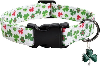 Clover Patterns Dog Collar with Accessories
