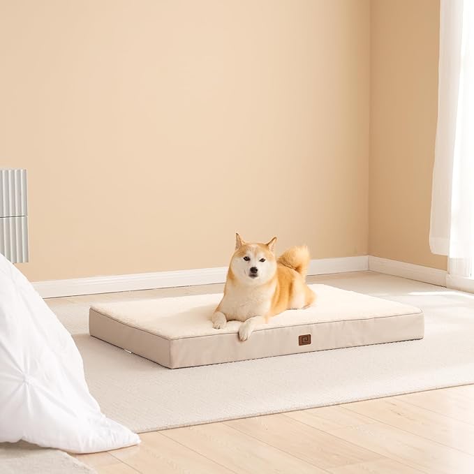 EHEYCIGA Orthopedic Dog Beds for Large Dogs with Removable Washable Cover for Crate 35x23