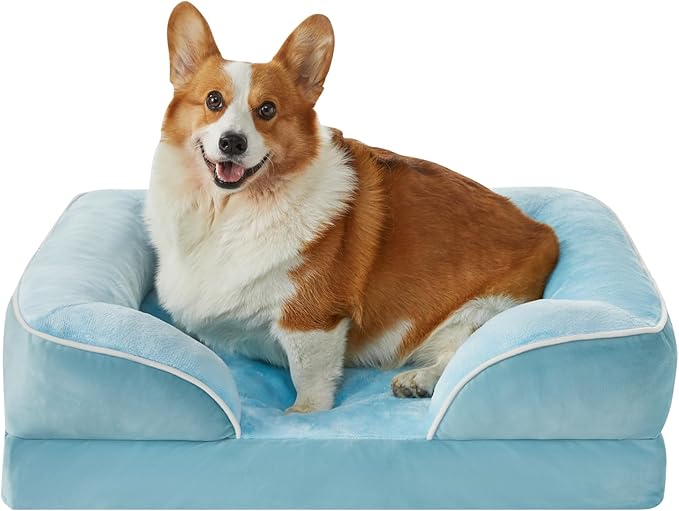 WNPETHOME Waterproof Dog Beds for Medium Dogs, Orthopedic Medium Dog Bed with Sides, Big Dog Couch Bed with Washable Removable Cover, Pet Bed Sofa with Non-Slip Bottom for Sleeping