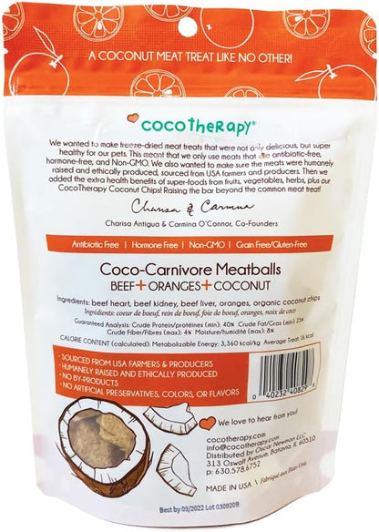 CocoTherapy 3 Pack of Coco-Canivore Meatballs Dog Treats, Beef