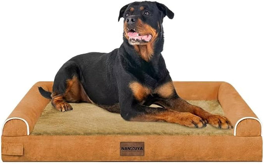 Large Dog Bed Orthopedic Washable: Beds Bolster XXL Bed Big XLarge Dogs Egg Crate Foam Sofa Couch Waterproof Removable Cover