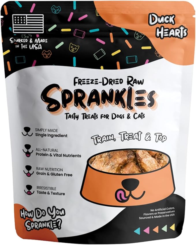 Freeze Dried Duck Treats for Cats & Dogs (6 Oz) - Single Ingredient All Natural Grain-Free, High Protein, Made in USA - Perfect for Training, Topper or Snack