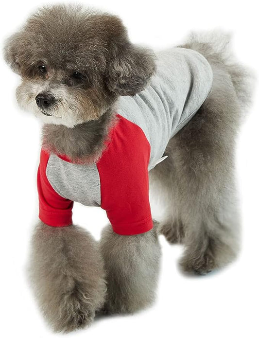Dog Shirt for Small and Large Dogs Raglan Cotton T-Shirts Soft Breathable Dog Shirts pet Clothes Gray Series (Small
