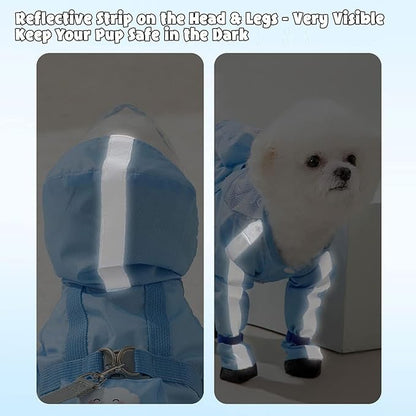 HDKUW Small Dog Raincoat and Rain Shoes Set